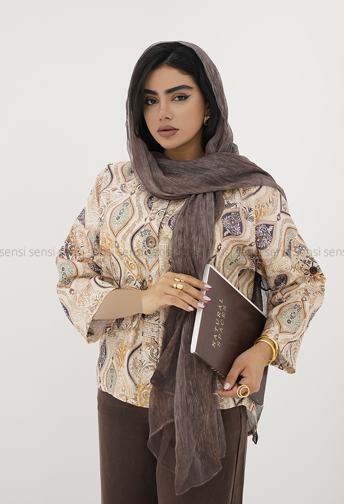 شومیز زنانه جلوبسته طرح دار کد1006121